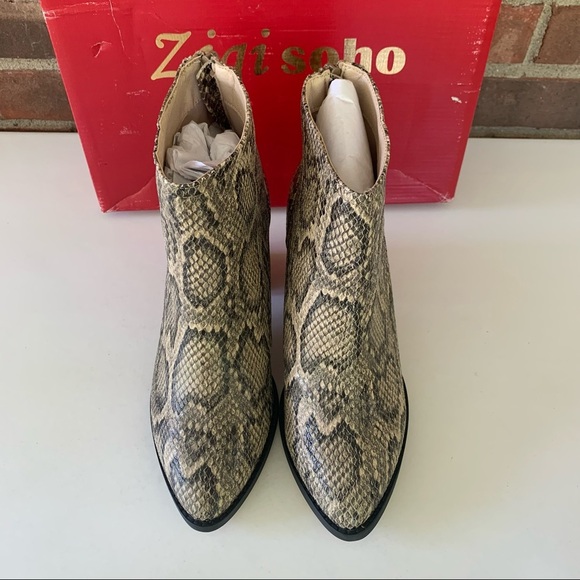 ZiGi Soho women’s Harlan Snake Print Block Heel Ankle Boots Size US 9 M NEW - Picture 3 of 8
